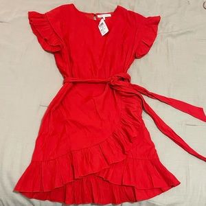 🔥 Fire Red/Orange Wrap Dress NWT